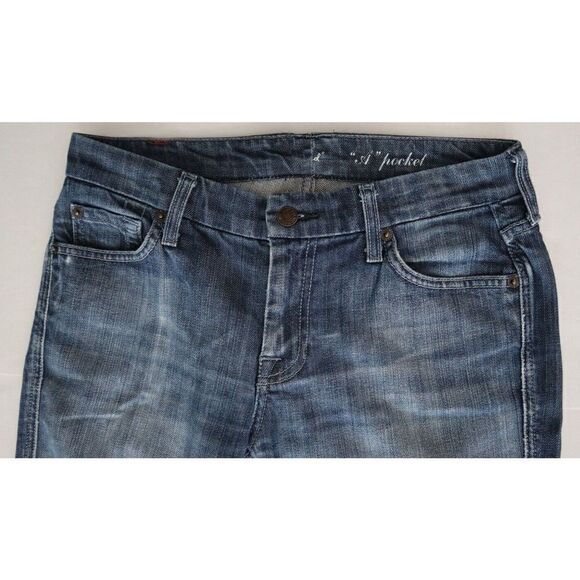 7 for All Mankind Women's Sz 29 Blue "A Pocket" Bootcut Denim Jeans $189 - Picture 3 of 8